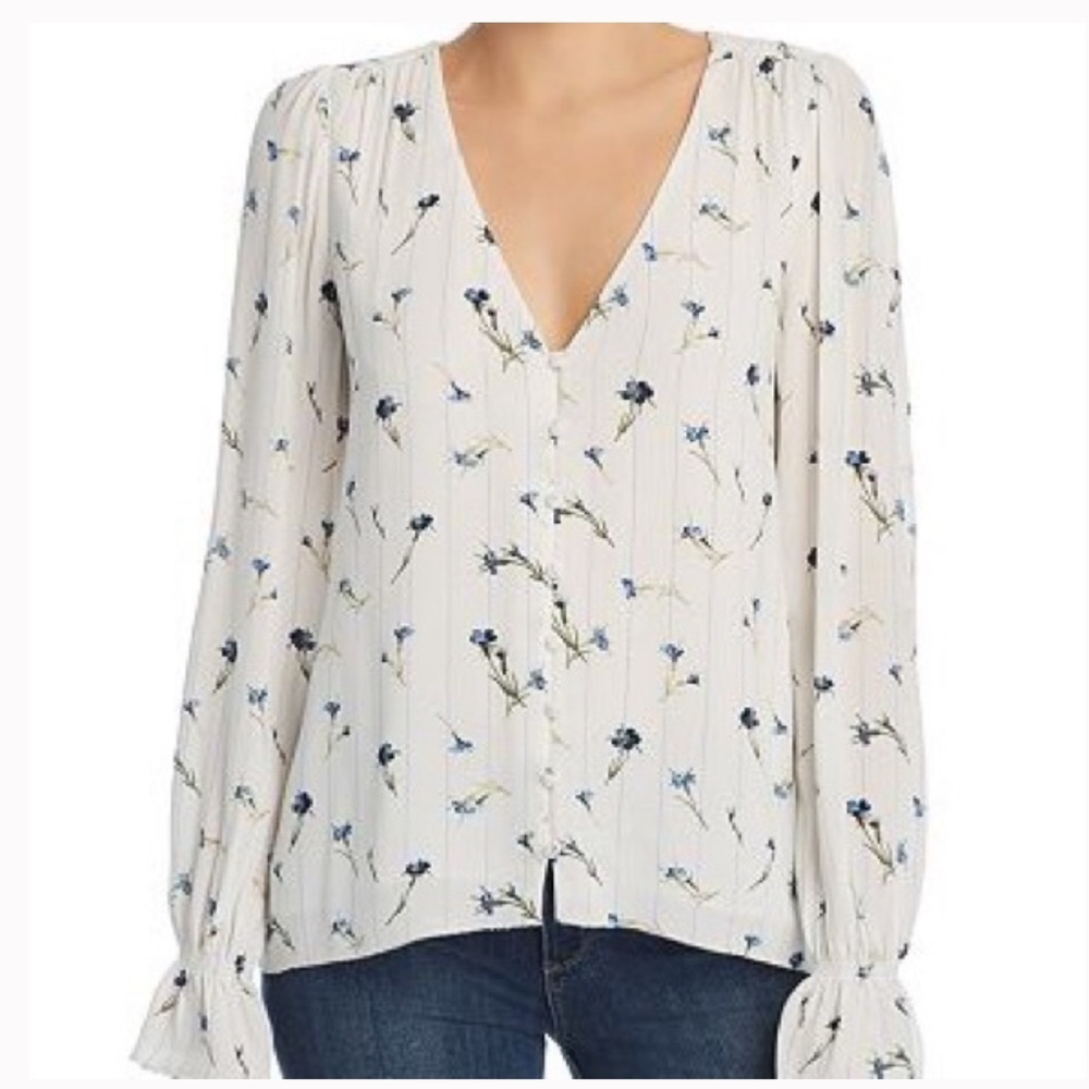 JOIE Bologna C Floral Button Down Peasant Blouse XXS